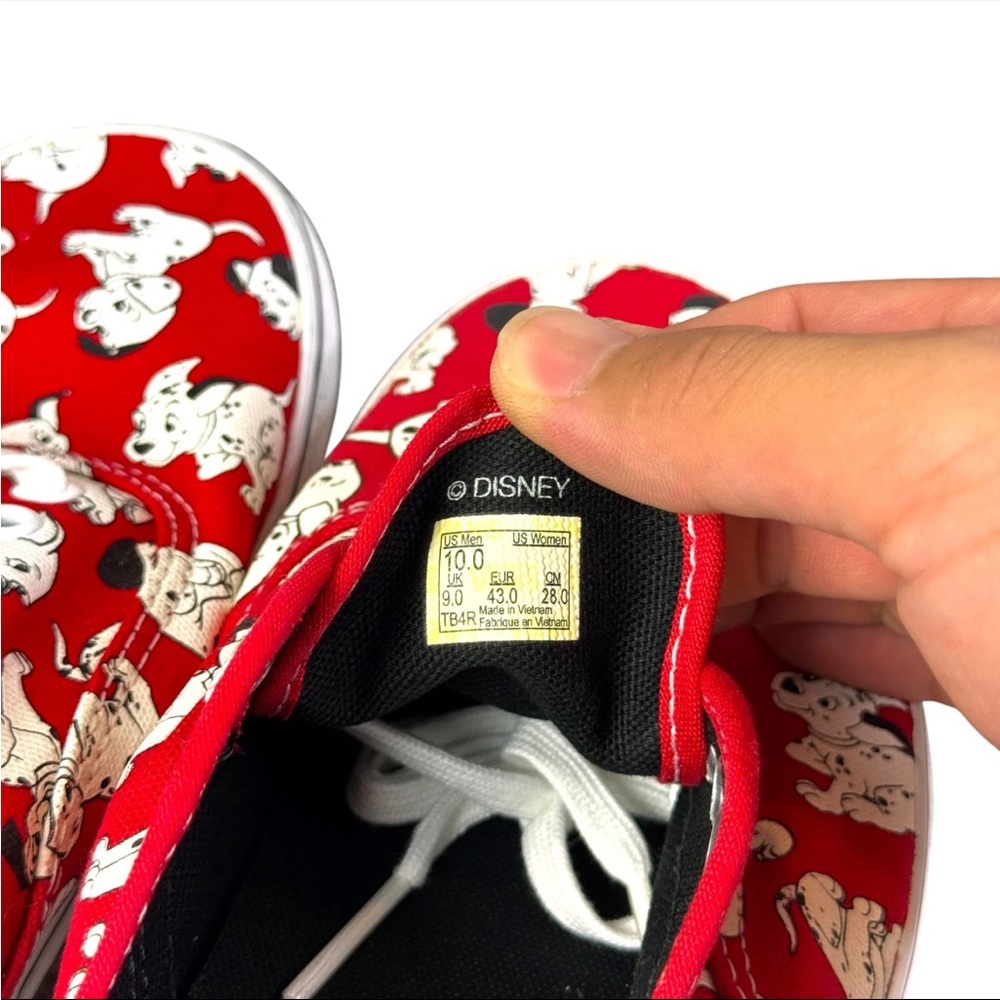 RARE Vans X Disney 101 Dalmations Sneakers White Red Men Size 10 Men New - Picture 10 of 12